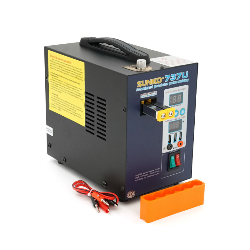 Апарат точкового зварювання конденсаторний SUNKKO S737U, Ni-Cd, Ni-MH, Li-Ion, стрічка 0,2 мм, струм 50-800А, 220 V, 25kW