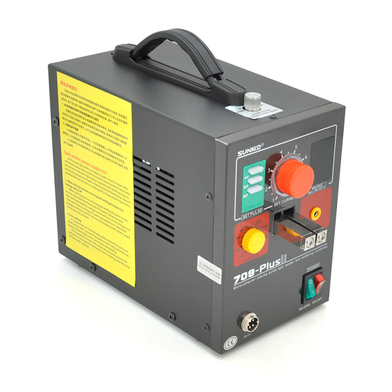Апарат точкового зварювання конденсаторний SUNKKO S709 PLUS, Ni-Cd, Ni-MH, Li-Ion, стрічка 0,5-0,35 мм, струм 80-800А,