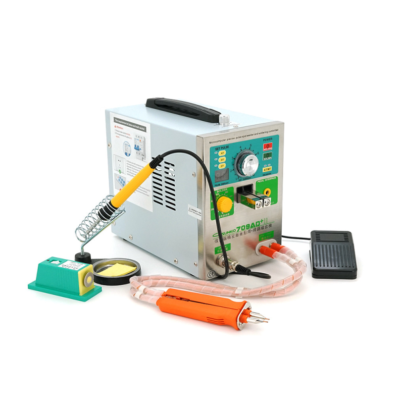 Апарат точкового зварювання конденсаторний SUNKKO S709AD+, Ni-Cd, Ni-MH, Li-Ion,стрічка 0,3 мм, 16 мм2, струм 500 А,