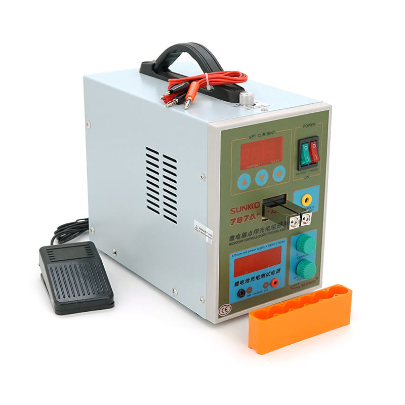 Апарат точкового зварювання конденсаторний SUNKKO S787А+, Ni-Cd, Ni-MH, Li-Ion, стрічка 0,05-0,15 мм, струм