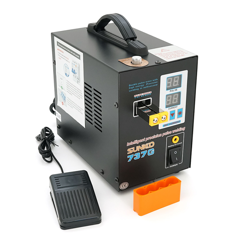 Апарат точкового зварювання конденсаторний SUNKKO S737G, Ni-Cd, Ni-MH, Li-Ion, стрічка 0,2 mm,ток 60-800А, 220 V, 6kg,